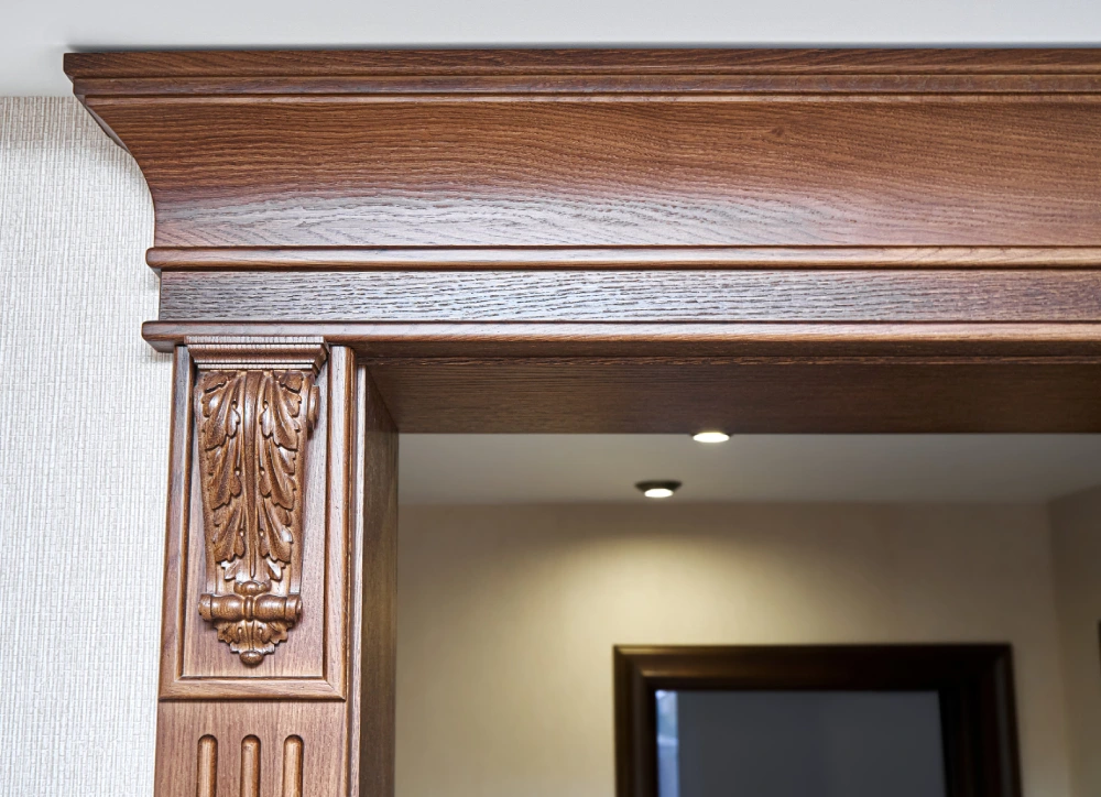 Elegant carved door trim