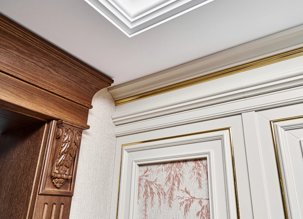 Luxurious interior design with decorative trim